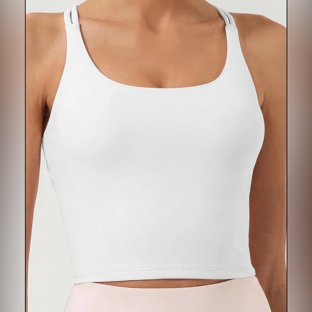 🤍Heynuts White Square Neck Tank Top🤍